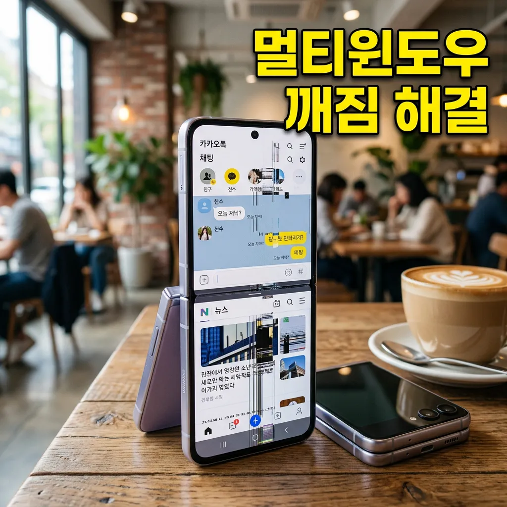 갤럭시 Z Flip7 카카오톡 멀티윈도우 깨짐 해결 4단계