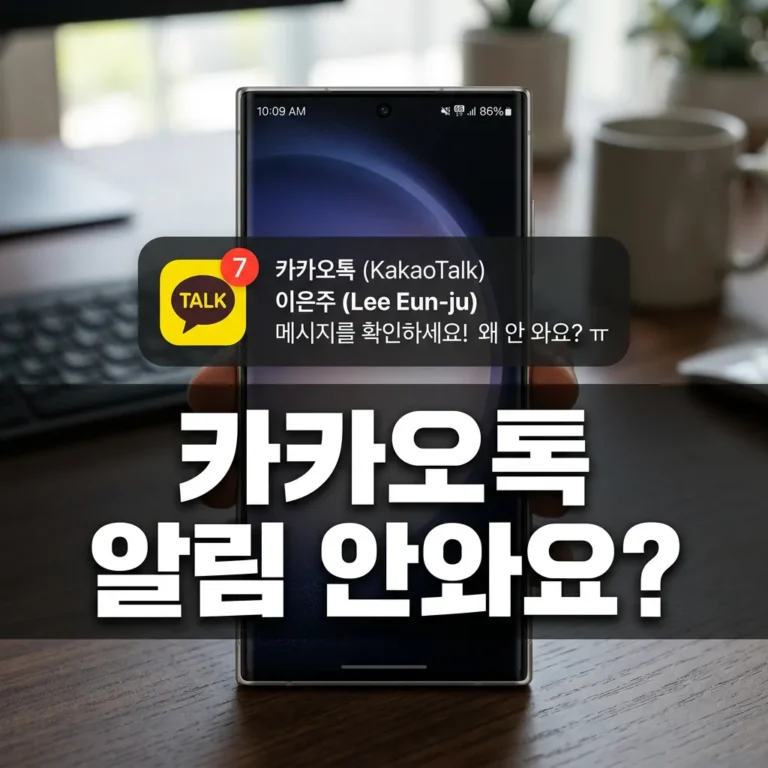 갤럭시 S26 Ultra 카카오톡 알림 안 올 때 5가지 해결법