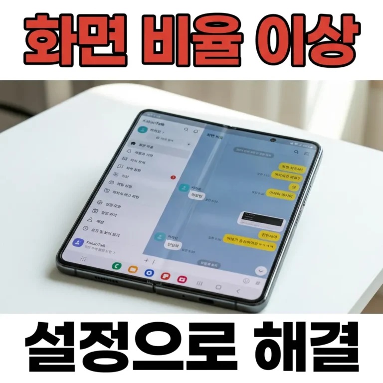갤럭시 Z Fold7 카카오톡 화면 비율 이상할 때 설정법
