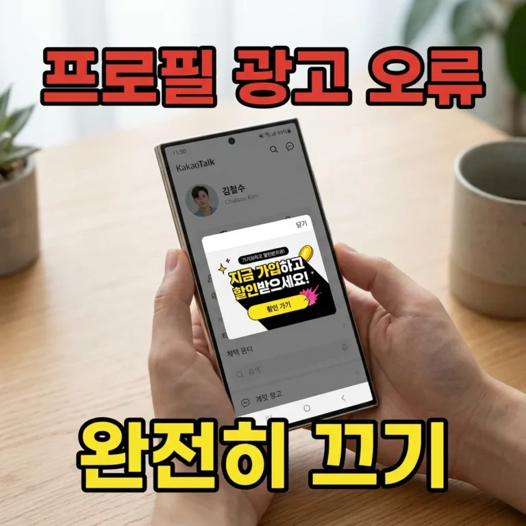 갤럭시 S26 Ultra 카카오톡 프로필 광고 이동 오류 끄는 법