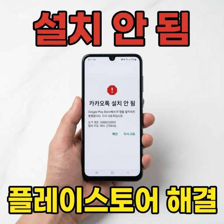 갤럭시 A36 카카오톡 설치 안 됨 플레이스토어 오류 해결 가이드