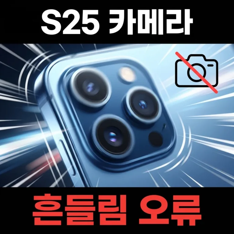 갤럭시 S25 카메라 흔들림, 초점·손떨림 보정 오류 해결법