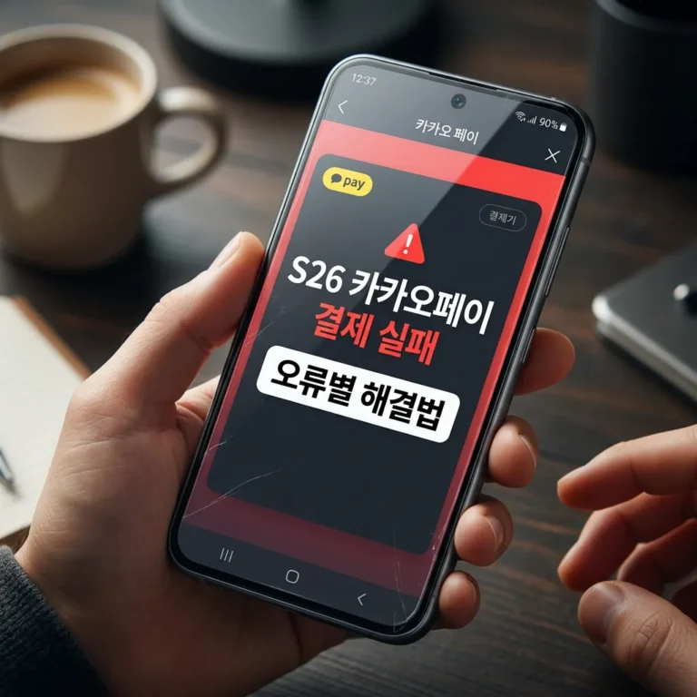 갤럭시 S26 카카오페이 결제 실패 오류별 해결 순서