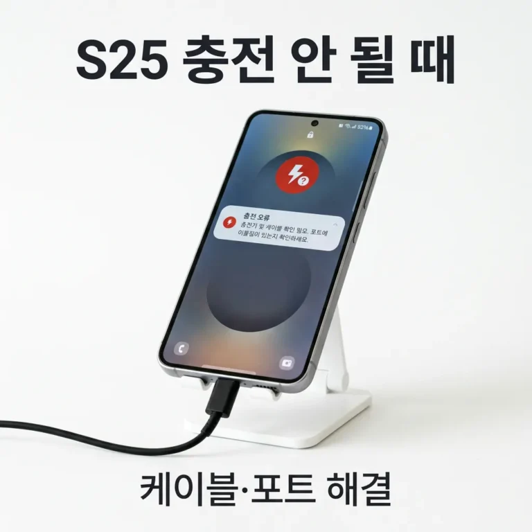 갤럭시 S25 충전 안 될 때|케이블·충전포트 오류 해결 방법