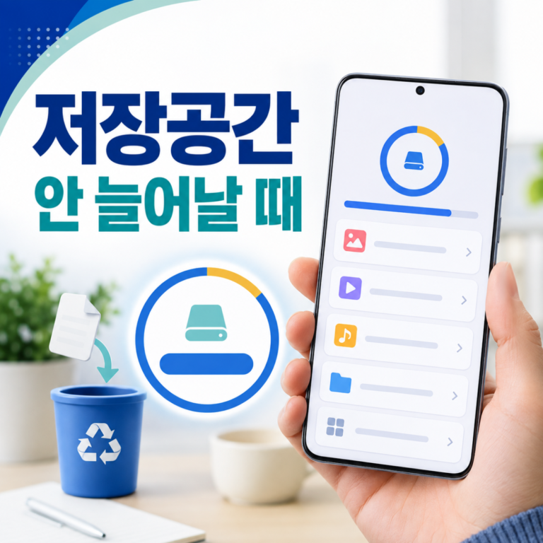 갤럭시 휴지통 비웠는데 저장공간 안 늘어날 때|내 파일·갤러리·앱 캐시 확인