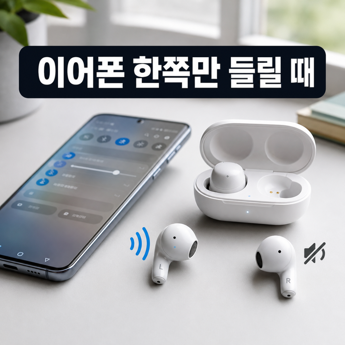 갤럭시 블루투스 이어폰 한쪽만 들릴 때 대표 이미지