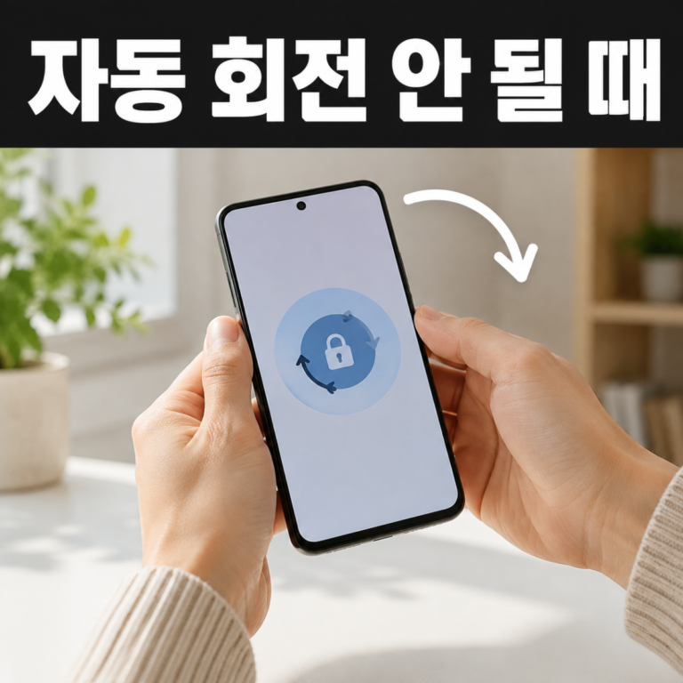 갤럭시 화면 자동 회전 안 될 때｜세로 모드·앱·센서 확인
