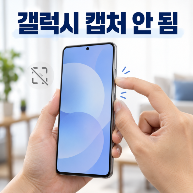 갤럭시 화면 캡처 안 될 때|버튼·손날·보안 정책 확인