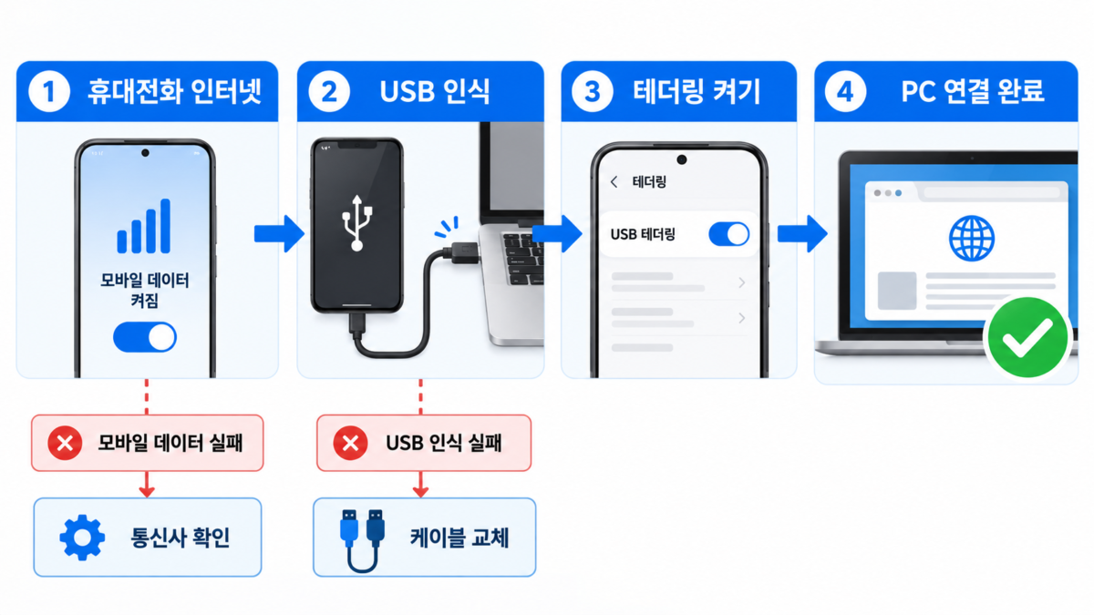 연결 완료와 문제 분기