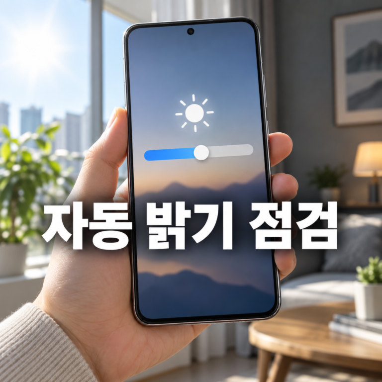 갤럭시 자동 밝기 안 맞을 때|밝기 최적화·더 밝게 점검