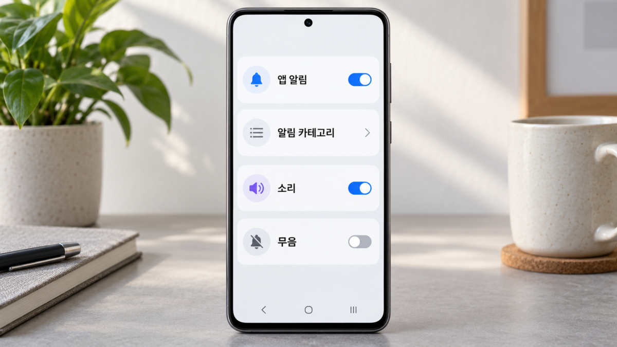 앱별 알림과 소리 설정
