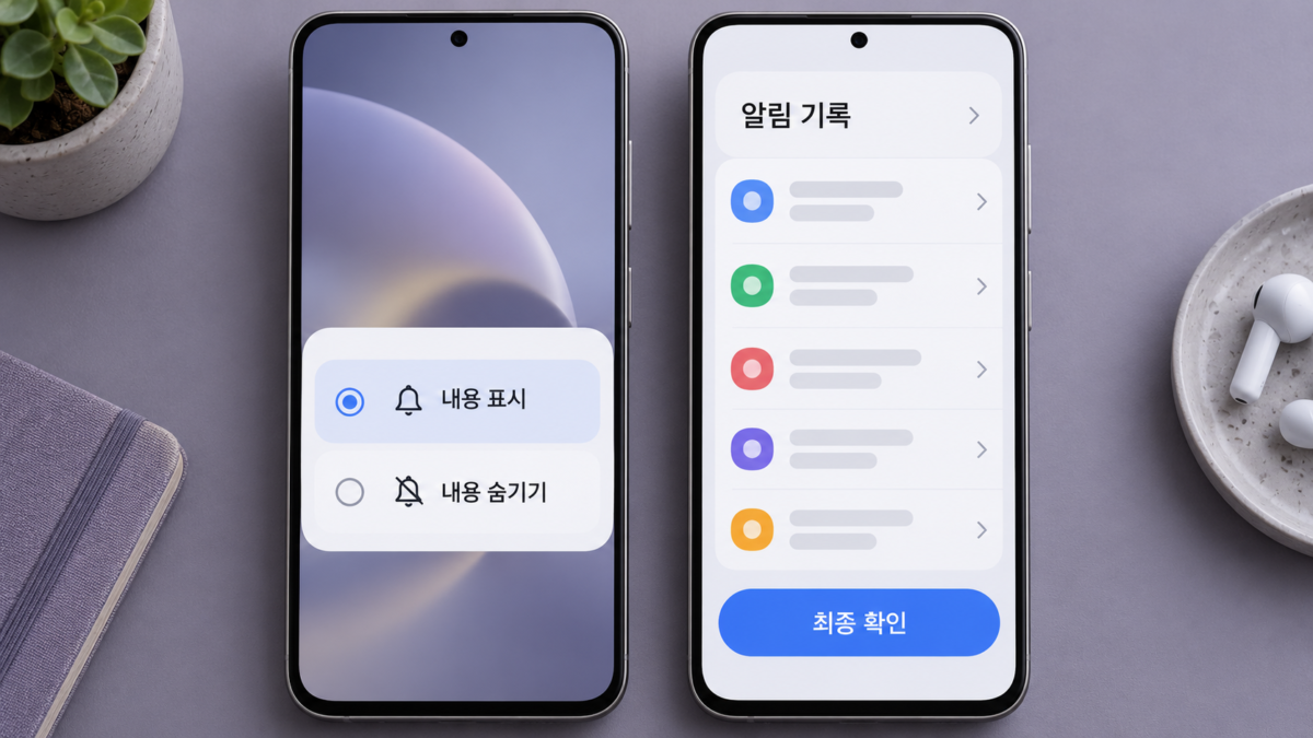 잠금화면과 알림 기록 확인