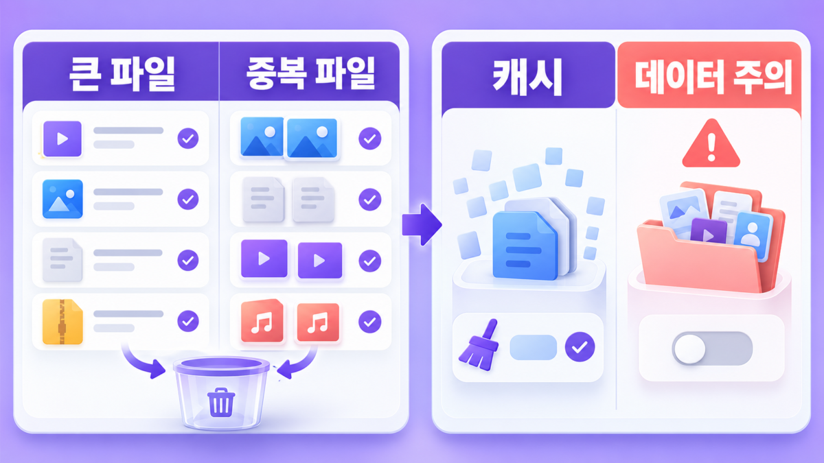 다운로드와 앱 용량 정리