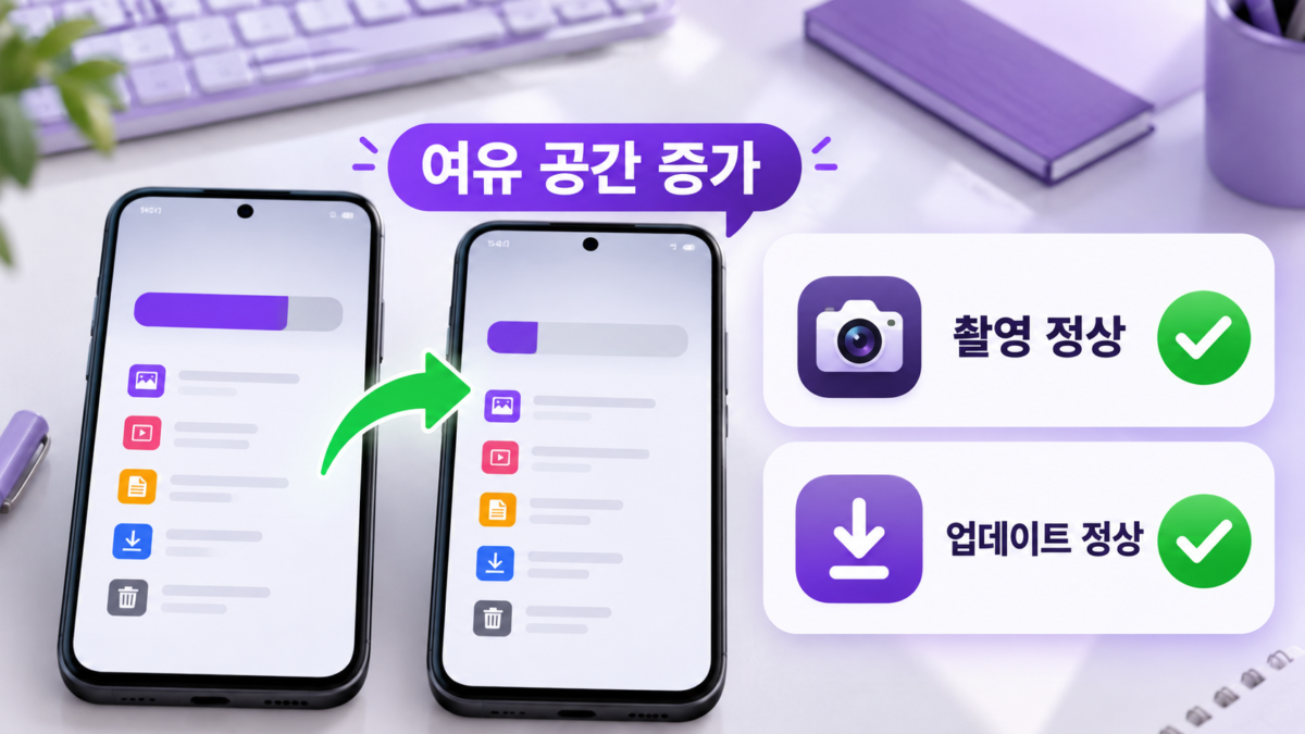 여유 공간 증가 완료 확인