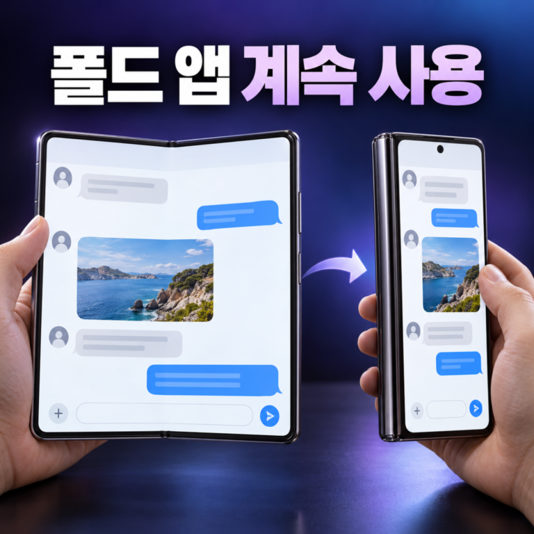 갤럭시 Z 폴드 접으면 앱 꺼질 때|커버 화면 계속 사용 설정