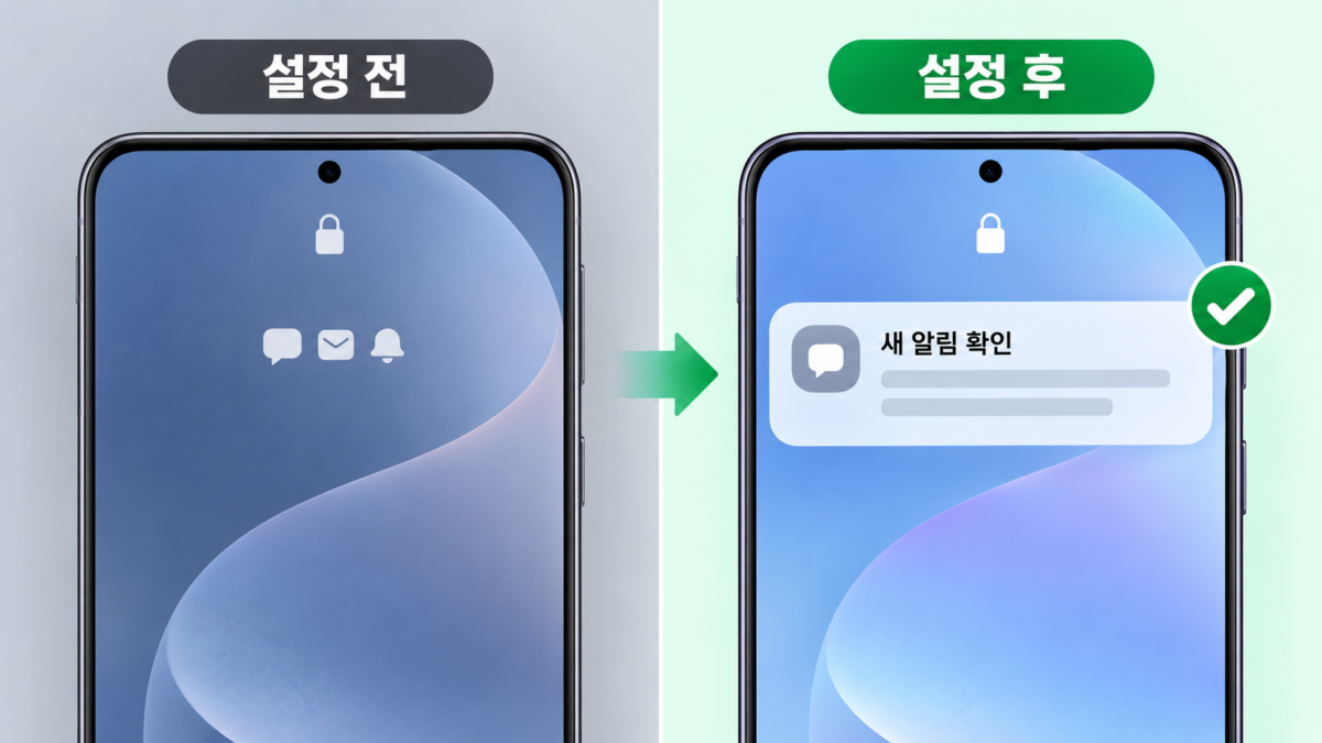 잠금화면 알림 정상 결과 확인